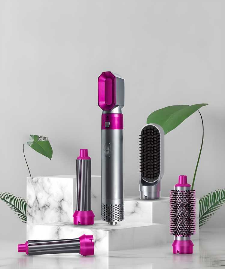5 in 1 Multifunctional Hair Dryer Styling Tool, Detachable 5-in-1 Multi-Head Hot Air Comb.