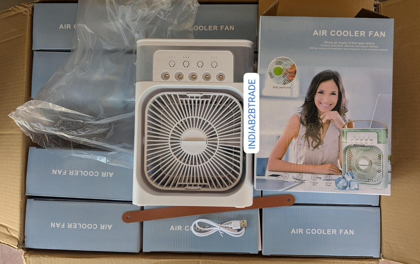 Multifunction Water Spray Mist Fan – Portable USB Air Cooler & Humidifier