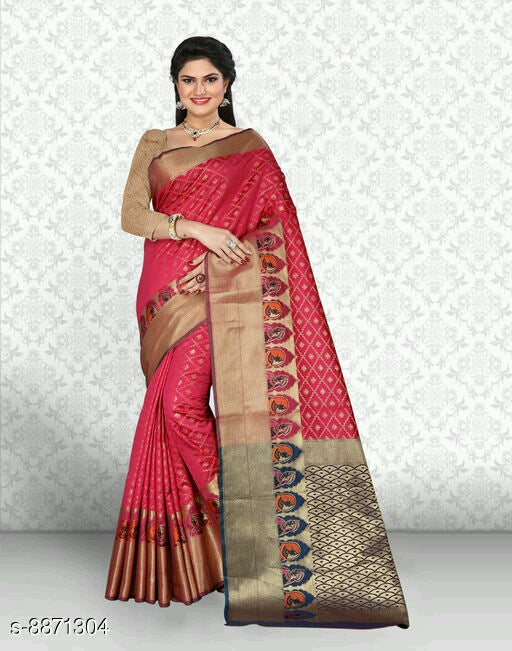 Attractive Women's Khambhati Silk Sarees.