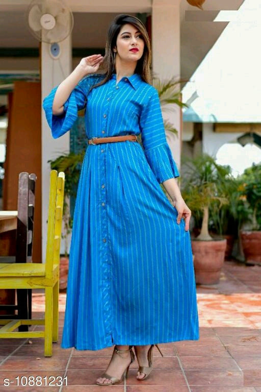 Trendy Refined Collared Kurtis.