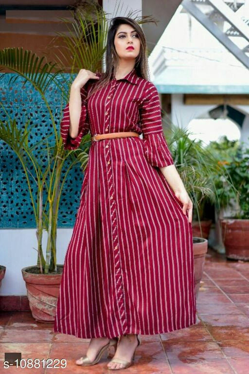 Trendy Refined Collared Kurtis.