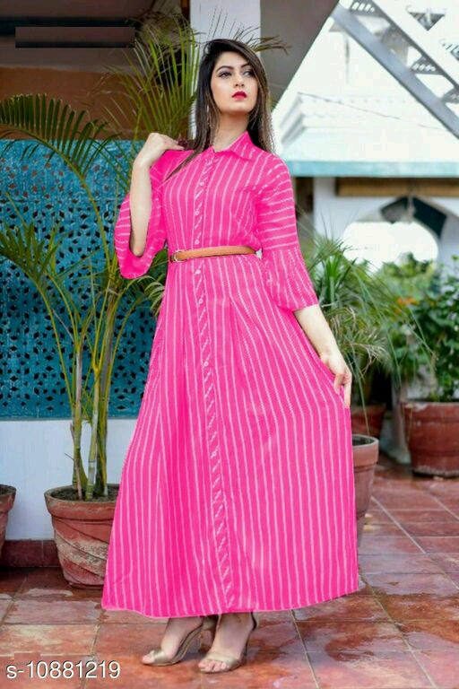 Trendy Refined Collared Kurtis.