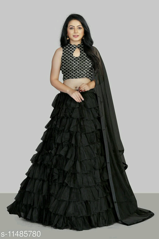New Stylish Ruffle Lehenga Choli.