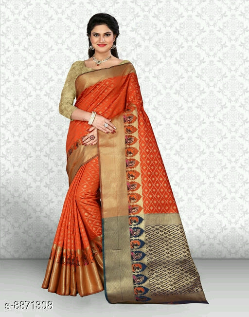 Attractive Women's Khambhati Silk Sarees.