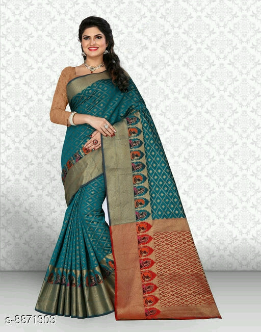 Attractive Women's Khambhati Silk Sarees.
