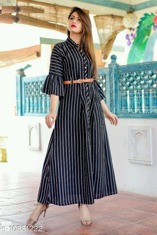 Trendy Refined Collared Kurtis.