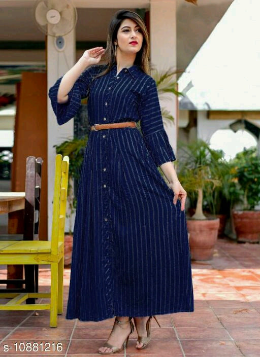Trendy Refined Collared Kurtis.