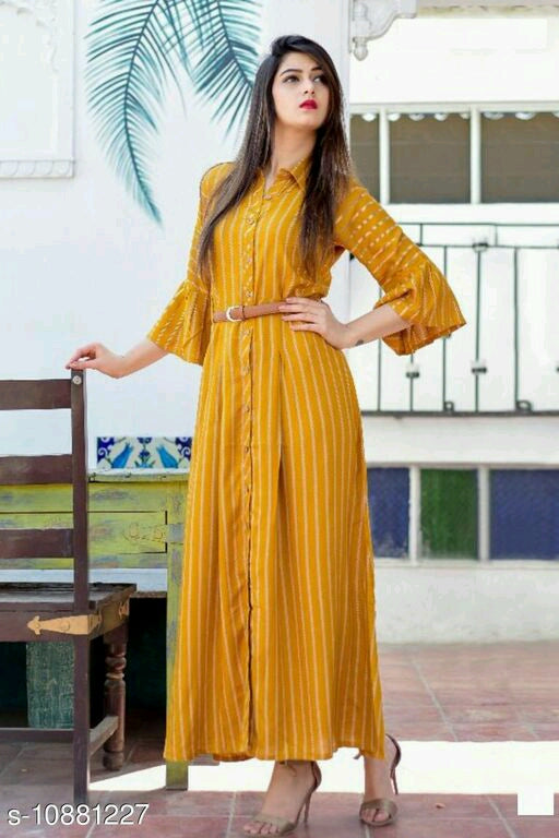 Trendy Refined Collared Kurtis.