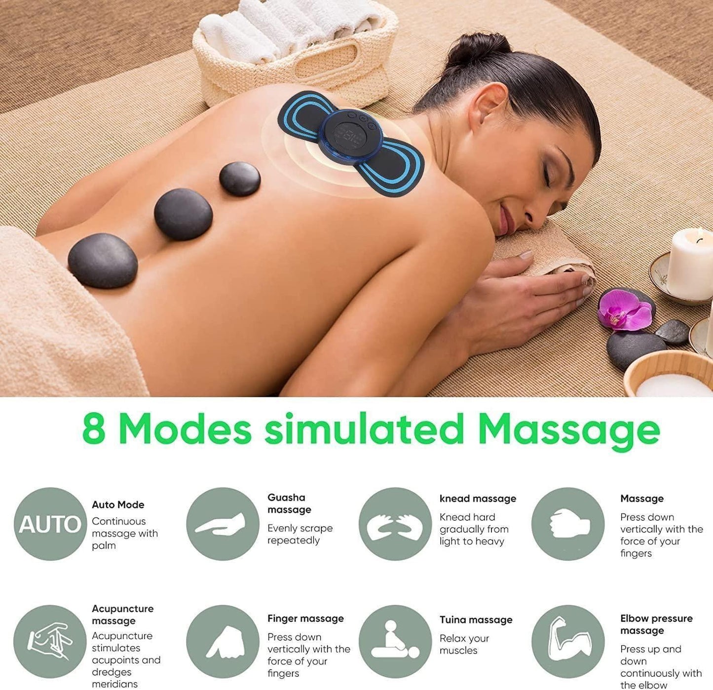 Mini Massager with 8 Modes and 19 Strength Levels,Rechargeable Electric Massager