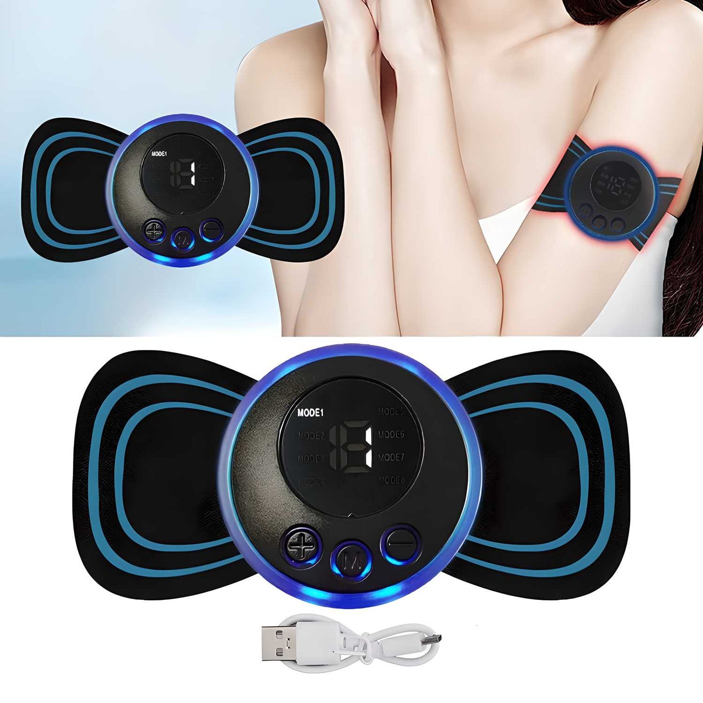 Mini Massager with 8 Modes and 19 Strength Levels,Rechargeable Electric Massager