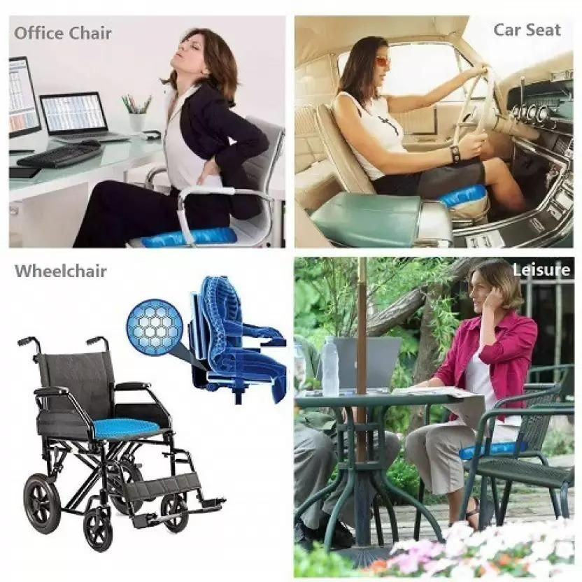 Gel Orthopedic Seat Cushion for Office Chair, Wheelchair, or Home Rubber Cushion for Back Pain