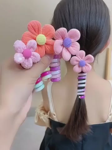 Girl Elastic Spiral Hair Bands (5pcs)