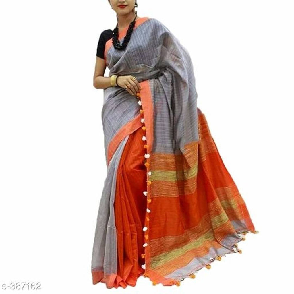 Multicoloued Cotton Silk Saree with Blouse piece