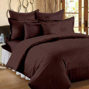 Coffee Cotton Bedsheet With 2 Pillowcovers