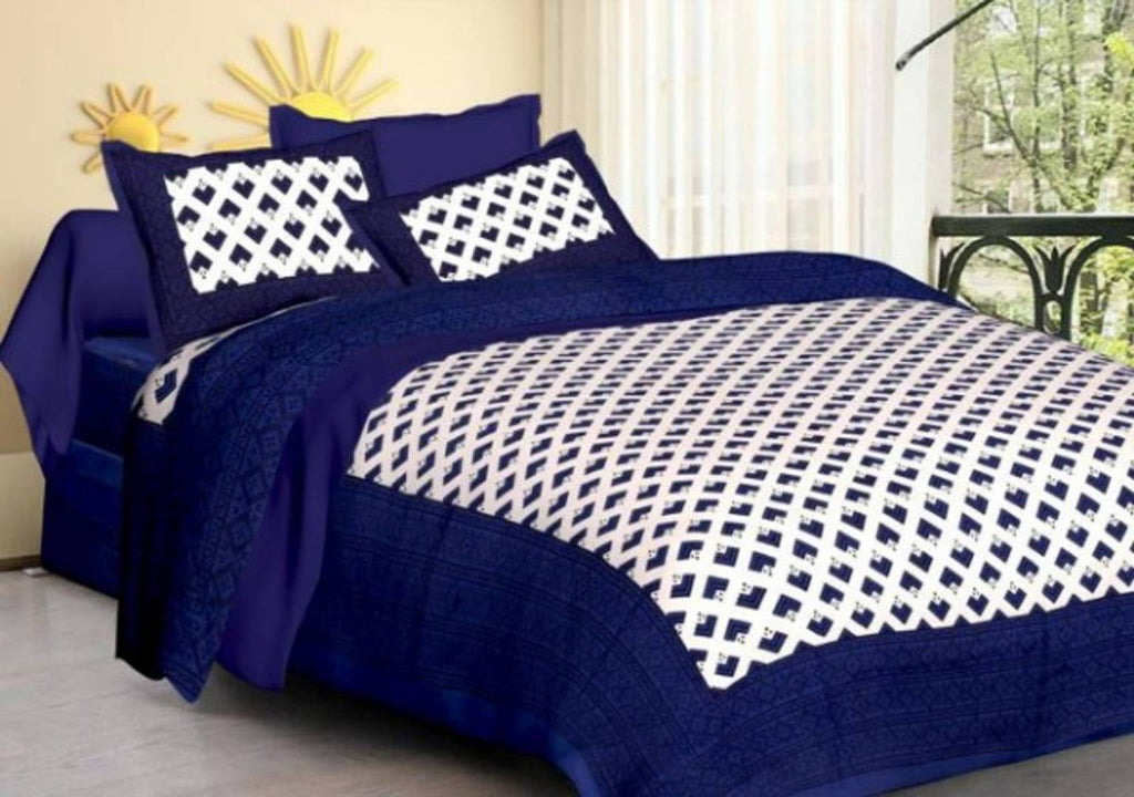 Cotton Double Bed Bedsheet With Pillow Covers