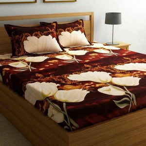 Polycotton Double Bed Bedsheet with 2 Pillow Cover