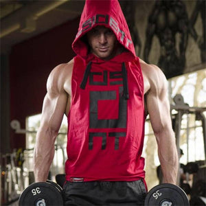 Trendy Polycotton Hoodie Tank Tops for Men