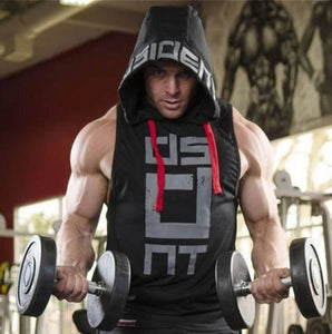 Trendy Polycotton Hoodie Tank Tops for Men