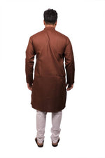 Load image into Gallery viewer, Men Kurta and Pyjama Set Cotton Blend Coffee
