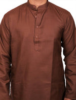 Load image into Gallery viewer, Men Kurta and Pyjama Set Cotton Blend Coffee
