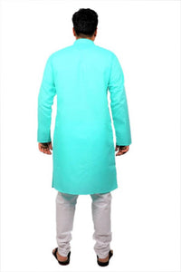 Men Kurta and Pyjama Set Cotton Blend Firoza