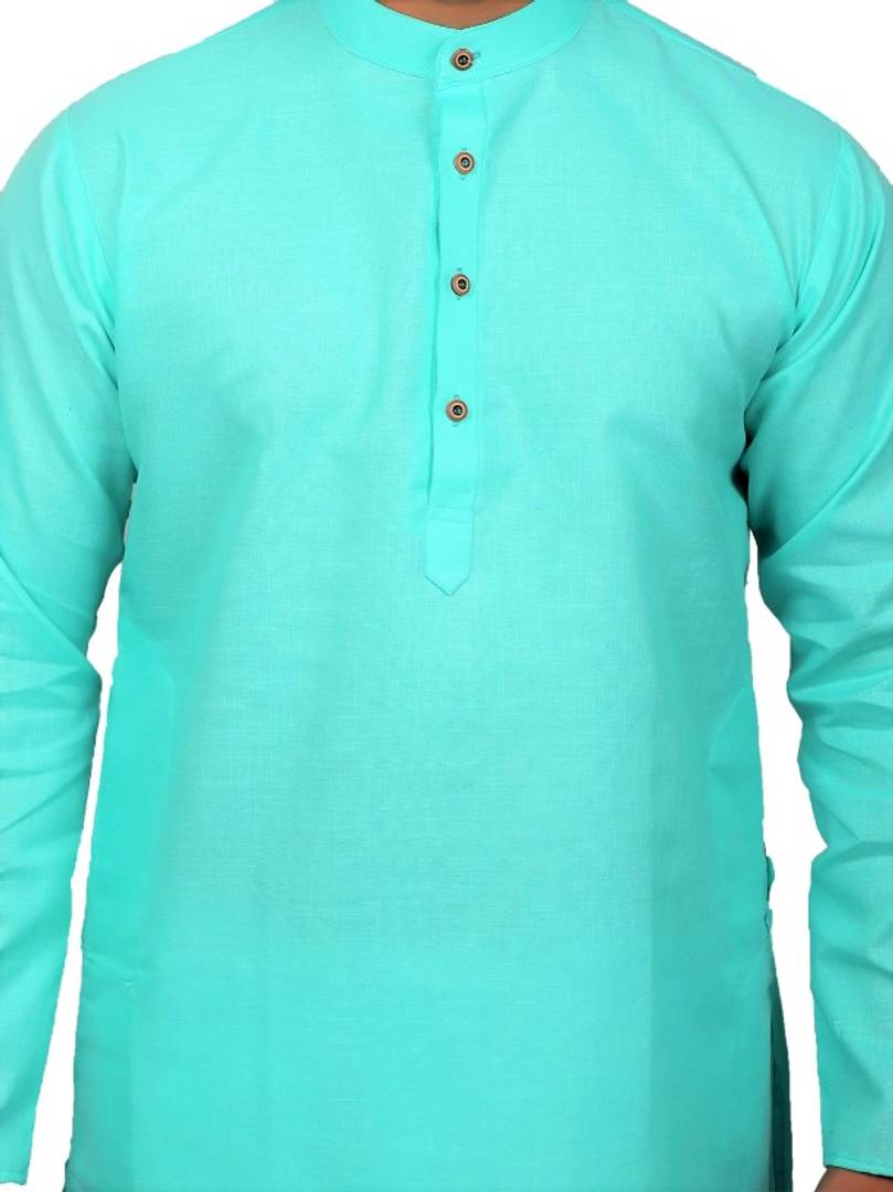 Men Kurta and Pyjama Set Cotton Blend Firoza