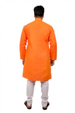 Load image into Gallery viewer, Men Kurta and Pyjama Set Cotton Blend Orange
