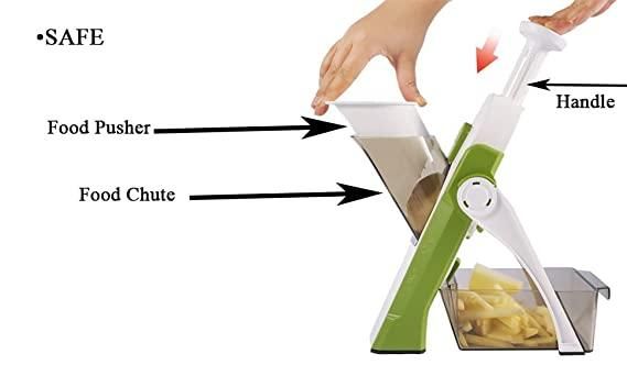 Food Slicer- Slicer for Vegetables, Meal Prep with Thickness, Size Adjustment