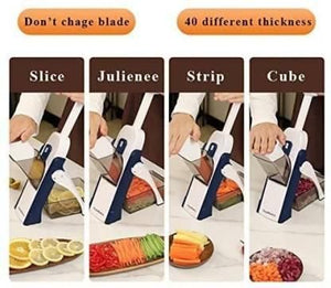 Food Slicer- Slicer for Vegetables, Meal Prep with Thickness, Size Adjustment