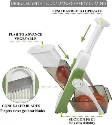 Food Slicer- Slicer for Vegetables, Meal Prep with Thickness, Size Adjustment