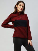 Load image into Gallery viewer, Rigo Women Color blocked High Neck Sweatshirt
