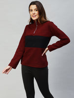 Load image into Gallery viewer, Rigo Women Color blocked High Neck Sweatshirt
