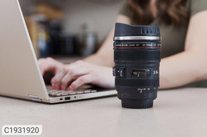 Camera Lens Shaped Coffee Mug with 2 Lids