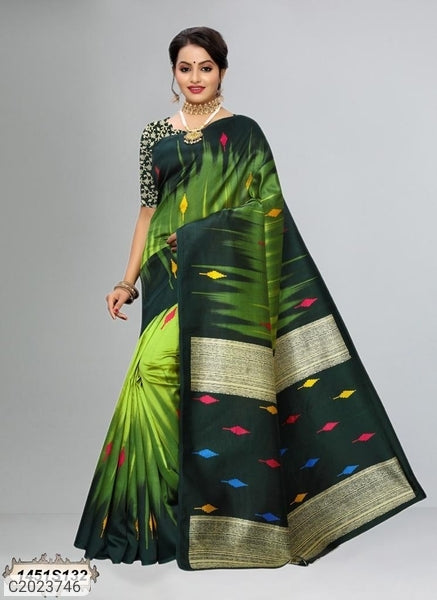 Special Printed Litchi Silk Sarees