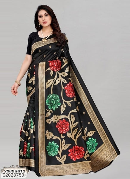 Special Printed Litchi Silk Sarees