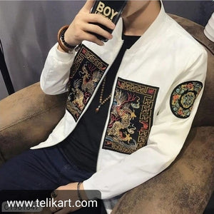 Polyester Printed Regular Fit Hooded Jacket