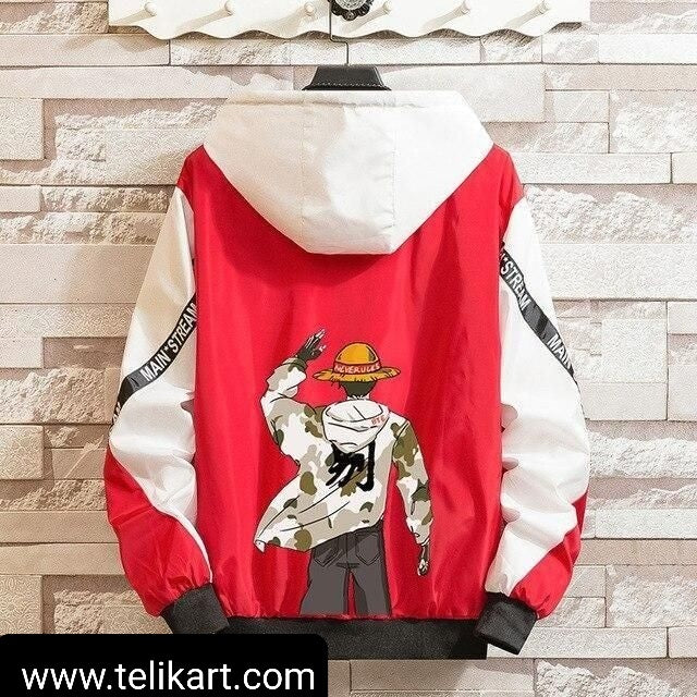 Polyester Printed Regular Fit Hooded Jacket