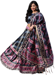 Stunning Printed Silk Lehenga