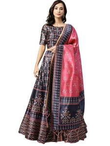 Stunning Printed Silk Lehenga