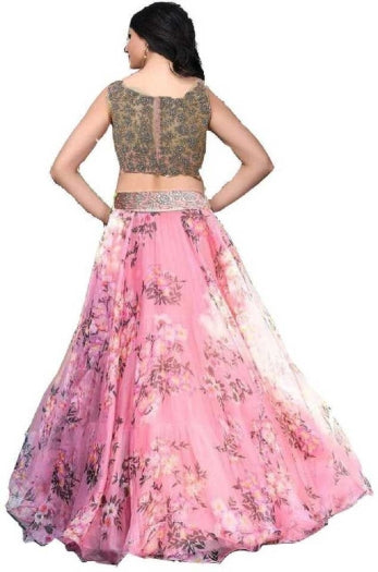 Printed, Embroidered Lehenga Choli