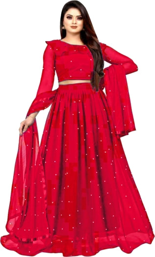 Embellished Semi Stitched Lehenga Choli