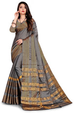 Load image into Gallery viewer, Striped Fashion Cotton Silk Saree
