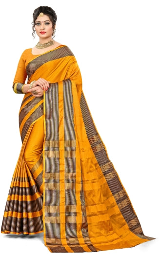 Striped Fashion Cotton Silk Saree