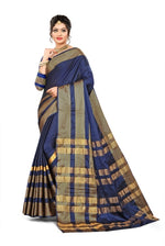 Load image into Gallery viewer, Striped Fashion Cotton Silk Saree
