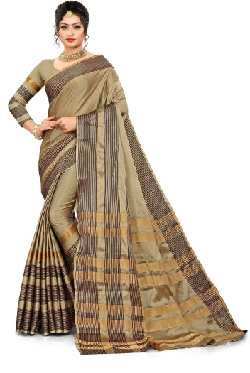 Striped Fashion Cotton Silk Saree