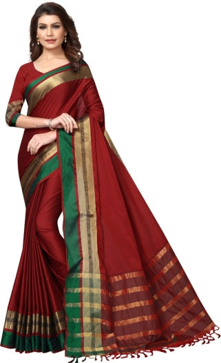 Self Design Fashion Cotton Blend Saree