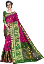 Load image into Gallery viewer, Printed Kanjivaram Silk Blend, Cotton Blend Saree
