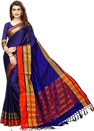 Self Design Fashion Cotton Blend Saree