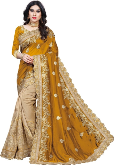 Fashion Embroidered Bollywood Silk Blend Saree