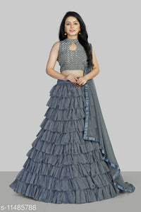 New Stylish Ruffle Lehenga Choli.